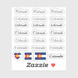 Sticker Élégant script Colorado & Colorado Drapeau /nom Se