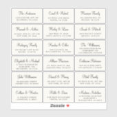 Sticker Élégant Script Cream Mariage Adresse du client (Feuille)