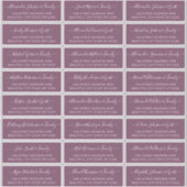 Sticker Élégant Script Dusty Mauve Mariage Adresse d'hôte (Devant)