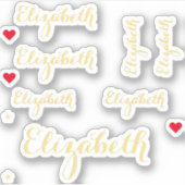 Sticker Élégant Script Faux Gold Nom do-it-yourself Custom (Devant)