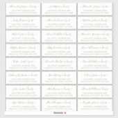 Sticker Élégant Script Gold White Mariage Adresse du clien (Feuille)