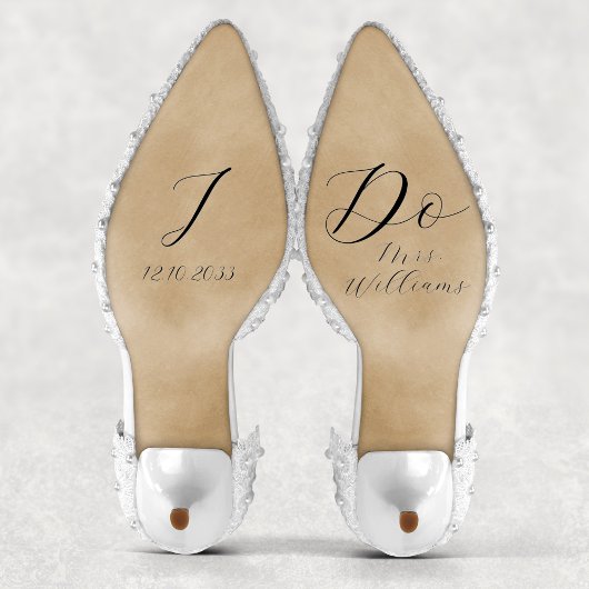 Sticker Élégant Script I Do Bride Mariage Chaussure Vinyl 
