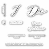Sticker Élégant Script I Do Bride Mariage Chaussure Vinyl  (Devant)