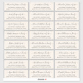 Sticker Elegant Script Ivory Cream Mariage Adresse d'invit (Feuille)