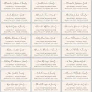 Sticker Elegant Script Ivory Cream Mariage Adresse d'invit