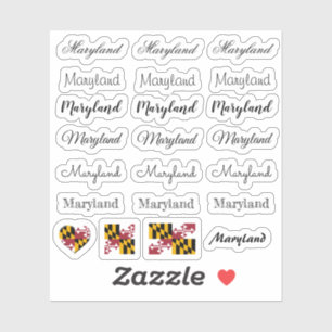 Sticker Élégant script Maryland & Maryland Indicateur /nom