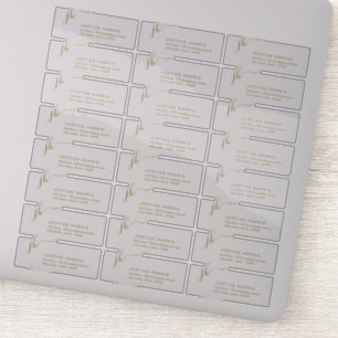 Sticker Élégant Script Monogramme adresse de retour transp