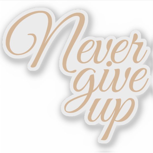Sticker Élégant Script Ne Jamais Abandonner Motivationnel (Devant)