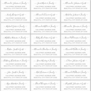 Sticker Élégant Script noir blanc Mariage Adresse du clien