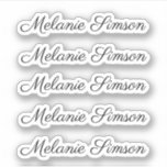 Sticker Élégant script nom manuscrit personnalisé<br><div class="desc">Élégant script Extraordinaire whimsical personnalisé autocollant de nom</div>