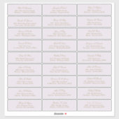 Sticker Élégant Script Or Sur Purple Guest Names Adresse (Feuille)