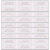 Sticker Élégant Script Or Sur Purple Guest Names Adresse (Devant)