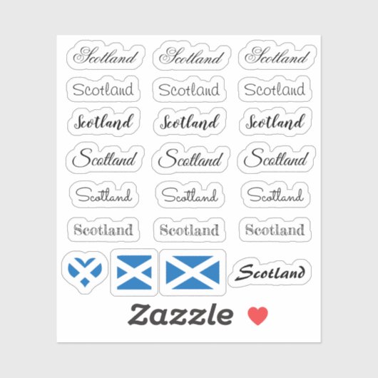 Sticker Élégant script Scotland & Scottish Drapeau /nom Se (Feuille)