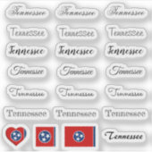Sticker Élégant script Tennessee & Flag USA /name Set (Devant)