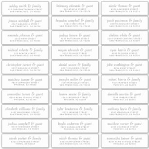 Sticker Élégant Simple Chic Mariage Nom d'hôte Adresse