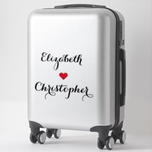 Sticker Élégant Simple Mariage Couple Nouveaux mariés Baga (Sur valise)