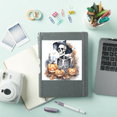 Sticker Elégant Squelette Halloween Aquarelle (Couverture iPad)