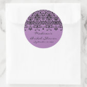 Sticker élégant violet et noir Damask Bride (Sac)