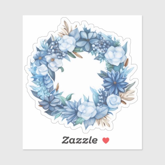 Sticker Elegant Winter Flower Wreath (Feuille)