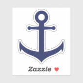 Sticker Elégante ancre bleue marine minimale (Feuille)