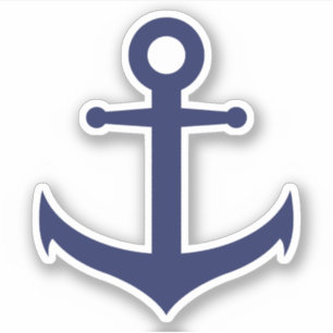 Sticker Elégante ancre bleue marine minimale