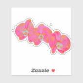 Sticker Elégante aquarelle rose Orchidées tropicales flora (Feuille)
