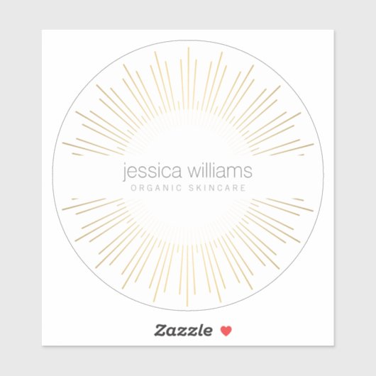 Sticker Elégante Beauté Gold Sunburst (Feuille)