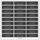 Sticker Élégante calligraphie Mariage noir et blanc invité (Feuille)