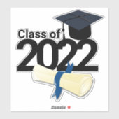 Sticker Élégante classe de diplôme de l'année personnalisé (Feuille)