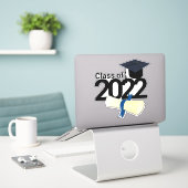Sticker Élégante classe de diplôme de l'année personnalisé (Ordinateur portable sur le bureau)