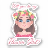 Sticker élégante fille de fleur proposition rose mignon (Devant)