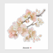 Sticker Elégante florale de couleur d'eau (Feuille)