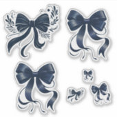 Sticker Elégante Marine Blue Coquette Bows (Devant)