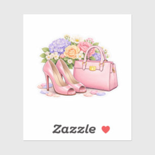 Sticker Élégantes chaussures à talons hauts rose pastel et