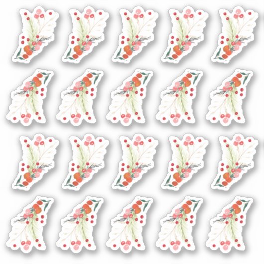 Sticker Élégantes Fleurs de Noël (Devant)