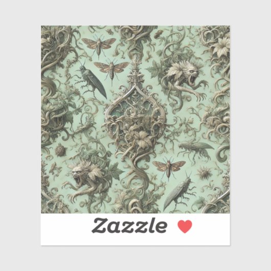 Sticker Élégie chitineuse – Insecte gothique (Feuille)