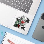 Sticker Élément d'art squelette d'éléphant et lapin gothiq (Ordinateur portable avec iPhone)