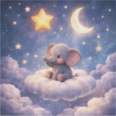Sticker Élément éléphant et étoiles de minuit grand acryli (Devant)