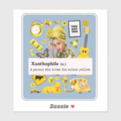 STICKER ÉLÉMENT JAUNE XANTHOPHILE JAUNE AMOUR JAUNE (Feuille)
