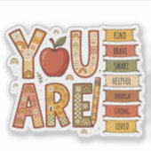 Sticker Elementaire Boho Arc-en-Ciel Vous Êtes Suffisant M (Devant)