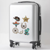 Sticker Éléments occidentaux avec monogramme ID1318 (Sur valise)