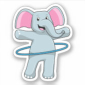 Sticker Eléphant à Fitness avec pneus Fitness (Devant)