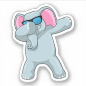 Sticker Éléphant à la danse hip hop Dab (Devant)