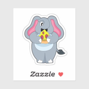 Sticker Eléphant à la pizza