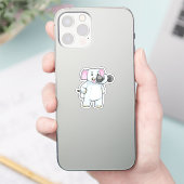 Sticker Elephant à Strenght entraînement avec Dumbbell (Téléphone)