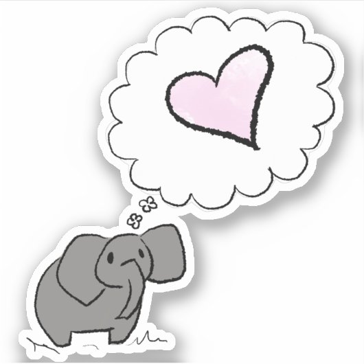Sticker Eléphant amoureux (Devant)