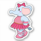 Sticker Eléphant au Ballet avec jupe (Devant)