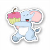 Sticker Eléphant au gâteau (Devant)
