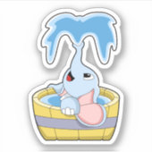 Sticker Eléphant avec baignoire remplie d'eau (Devant)