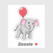 Sticker Eléphant avec ballon (Feuille)